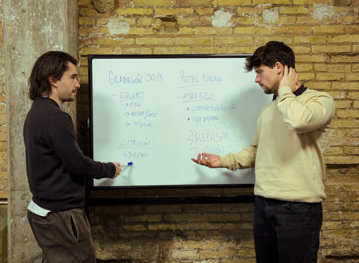 Planificación de rodaje en la pizarra